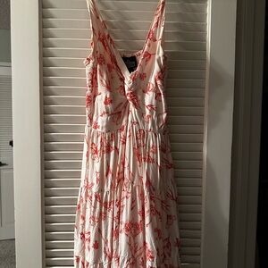 Angie Red and White Floral Maxi Dress
